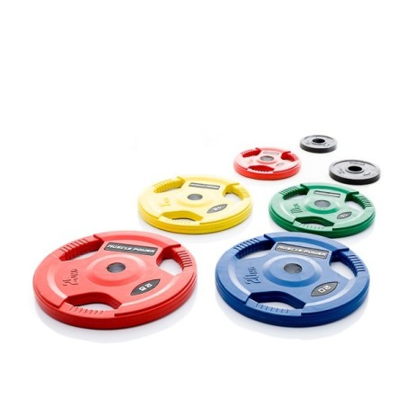 Olympische halterschijven kleur rubber