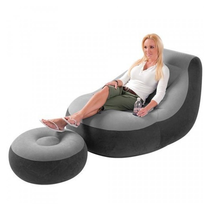 Intex Ultra Lounge opblaasbare stoel met poef