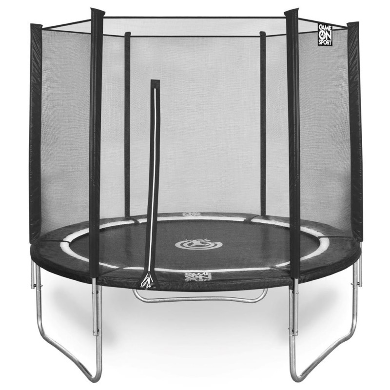 Mega Jump Line 305 cm trampoline zwart met veiligheidsnet