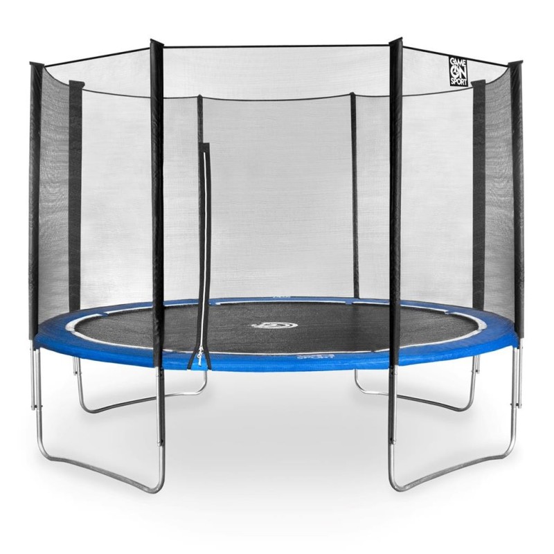 Hoeveelheid geld boom Lang 366 cm trampoline met net kopen, veiligheidsnet, Jumpline blauw